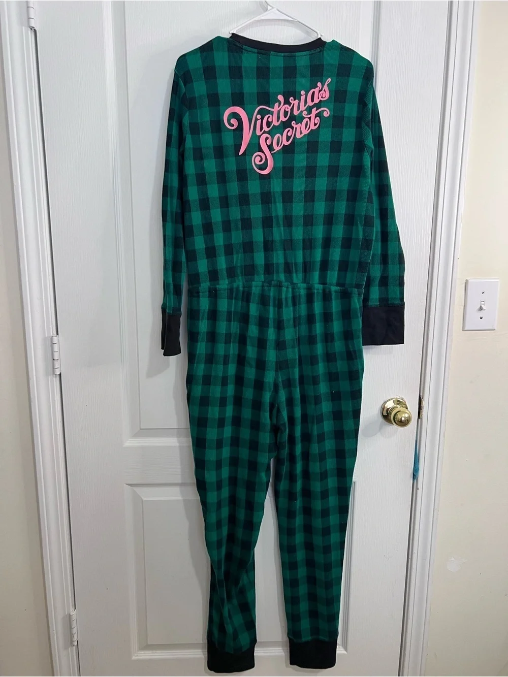Victorias Secret plaid One Piece Thermal Pajama size L